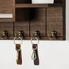 Wooden Home Key Holder with 6 Hooks Open Shelf Rustic Wall Mount Key Organizer Multi-purpose Home Office Entryway Decorative Key Hanger