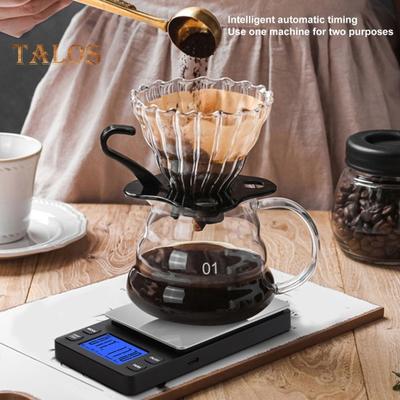 Kitchen Coffee Scale Portable High Accuracy 2Kg/0.1g Battery Operated LCD Display Pour-over Coffee Tea Electronic Digital Scale Baking Supplies