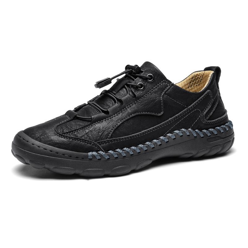 Fashion Fashion Leather Comfy Men's Shoes Luxury Brand Versatile Men Sneakers Trend Design Lace-up Outdoor Non-slip Men Casual Shoes