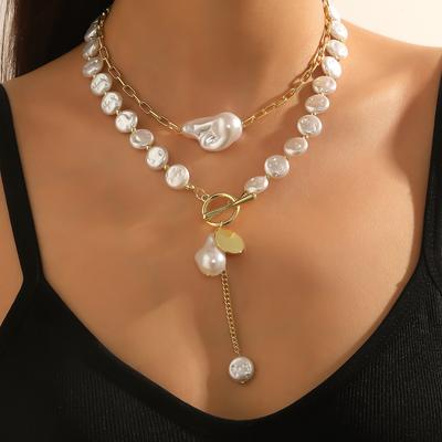 Mehrlagige Barockperlenkette Muttertagsgeschenk Barockperlenkette