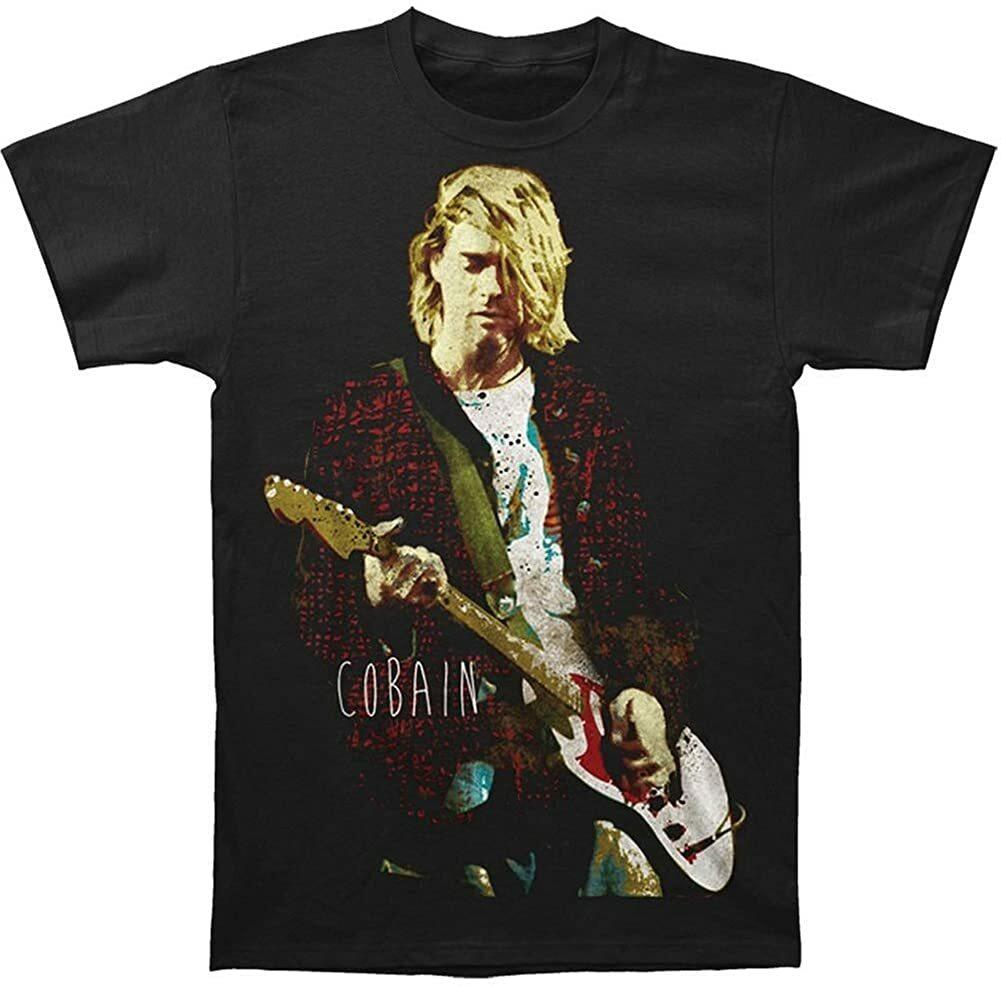 Kurt Cobain - Red Jacket Guitar Photo Adult T-Shirt S разноцветный