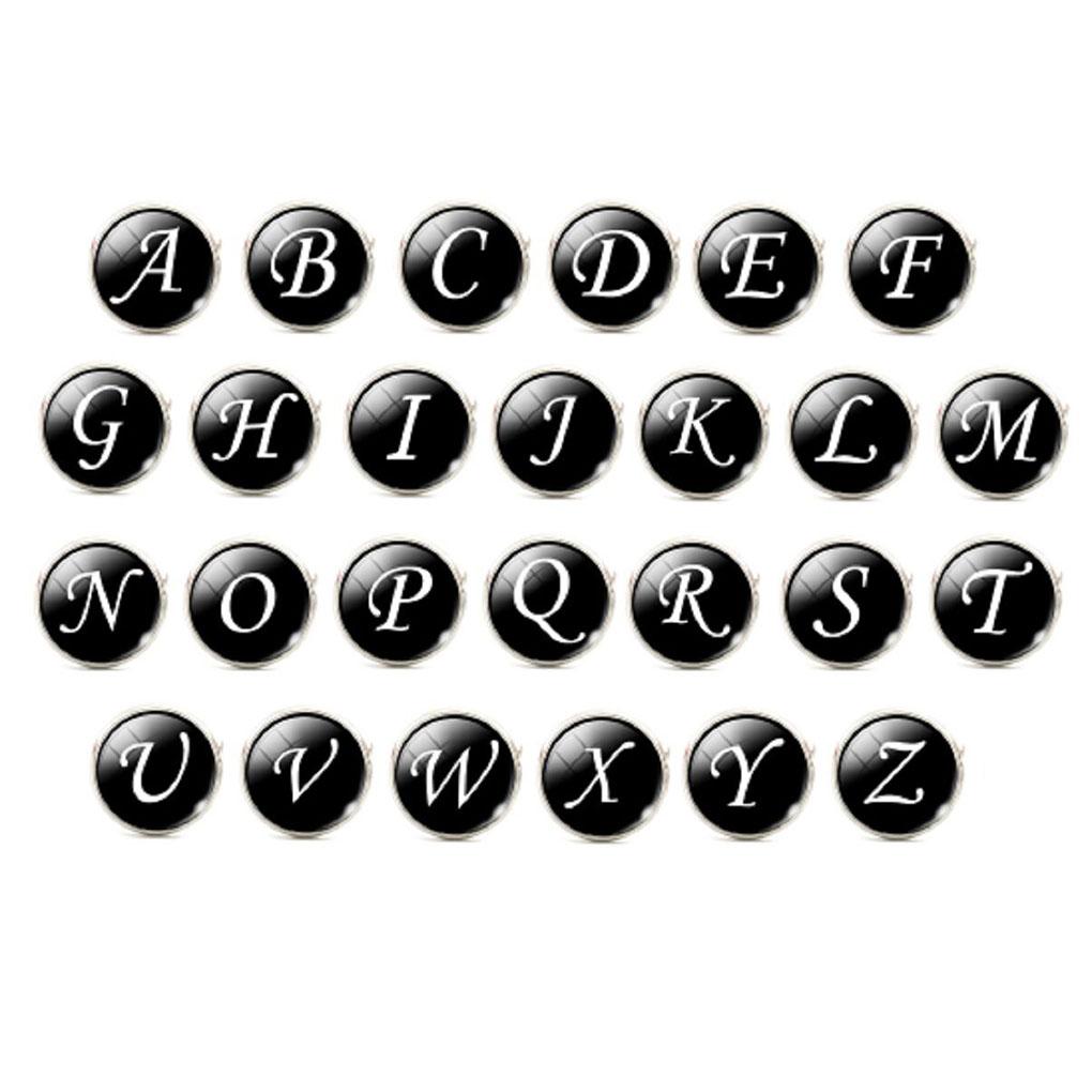 1 Paire Bouton de Manchette Lettre Mariage Formel Initial Alphabet Acier Inoxydable Bouton de Manchette