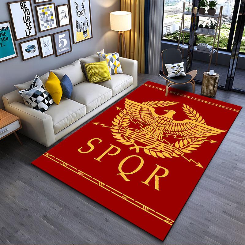 Roman Eagle SPQR Red Carpet suitable as a non-slip mat for the living room or bedroom sofa