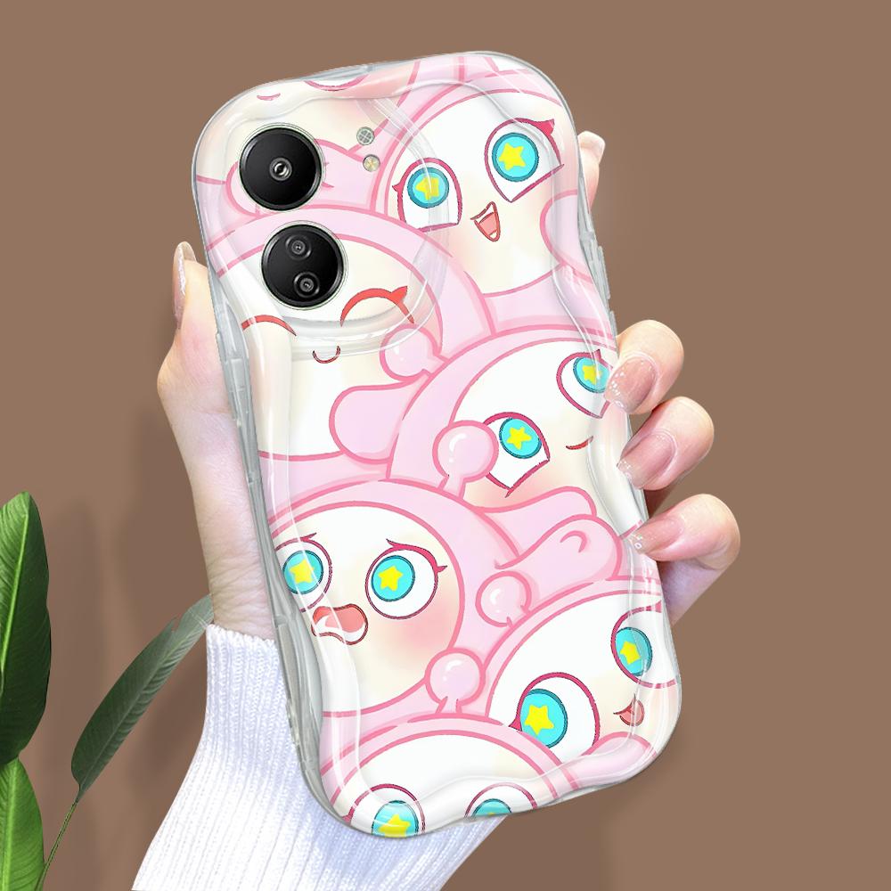 Cute Cartoon Pattern Cream Texture Casing Wavy Edge Soft Silicone Cover Phone Case for Xiaomi Redmi