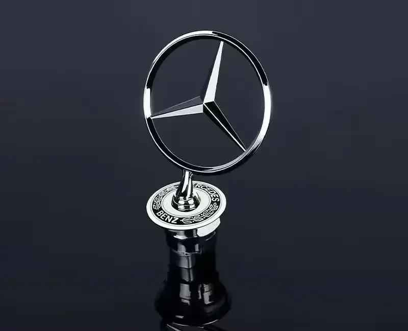 

C200 E200 Для Mercedes Benz Звезда на капот - Значок для капота автомобиля Передний хромированный логотип Маркировка капота для Benz C E S Класса W204 W205 W212