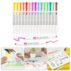 15/25Pcs Double End Highlighter Quick Drying Double Tip  Highlighter Pen for Scrapbooking Calendar Journal Card Making