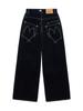 Mattengkim Reverse Velvet Wide Denim Pants In Navy