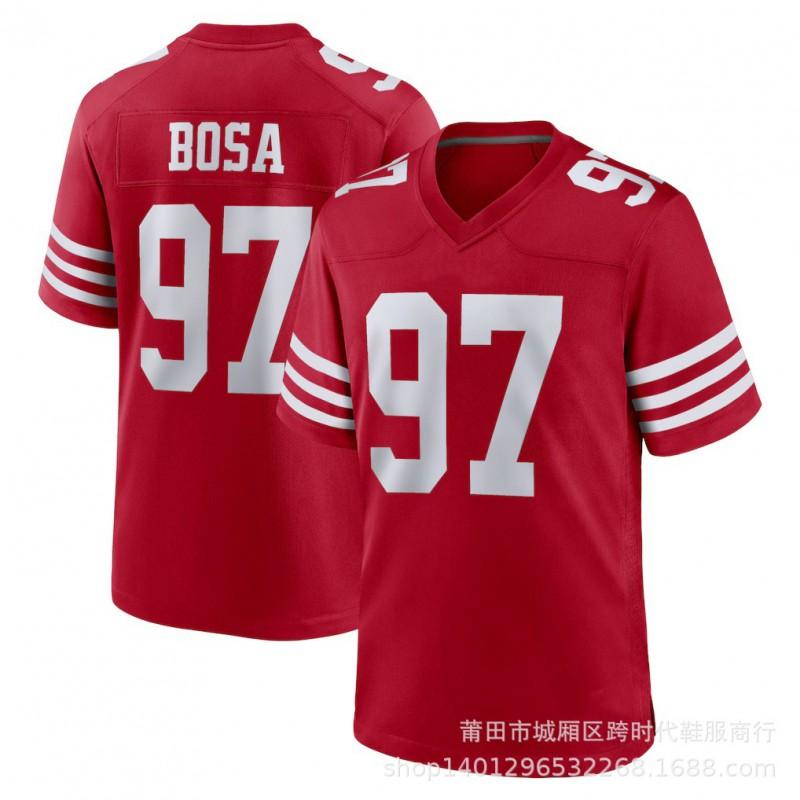 NFL 49ers Football Jersey 13 Purdy 97 Bosa Embroidered Team Sports Fan Apparel