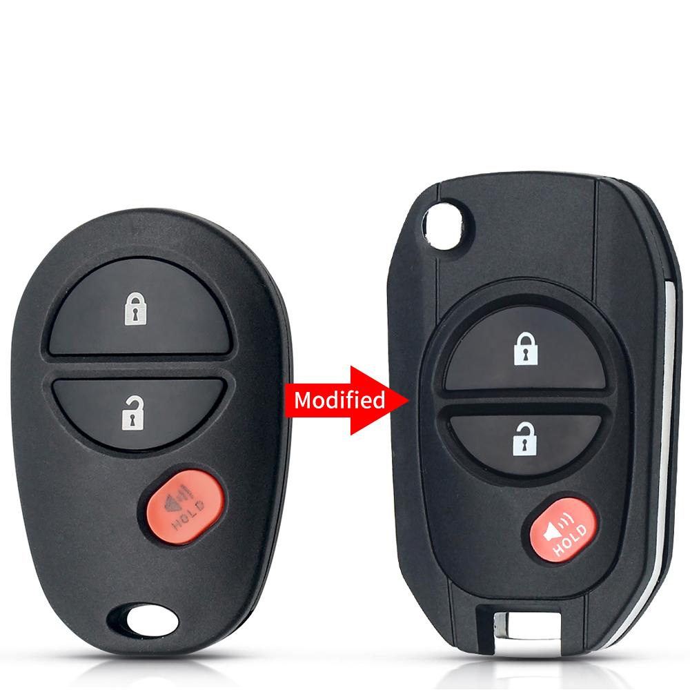 KEYYOU New For Toyota Tacoma HIGHLANDER SEQUOIA Sienna Tundra Replacement Remote Car Key Shell Modified Flip Key TOY43 Case