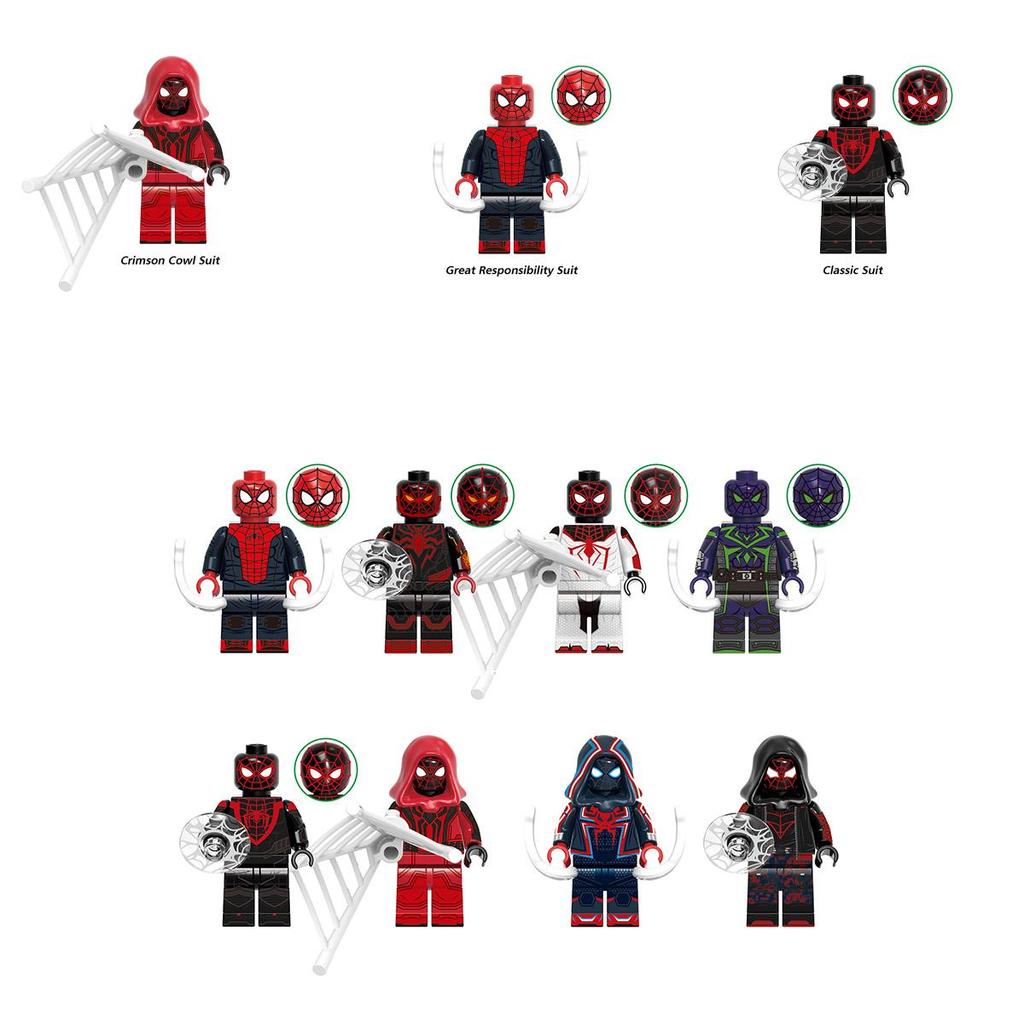 G0120 Superhero Building Blocks Spider-man Great Responsibility Suit In Red Cape