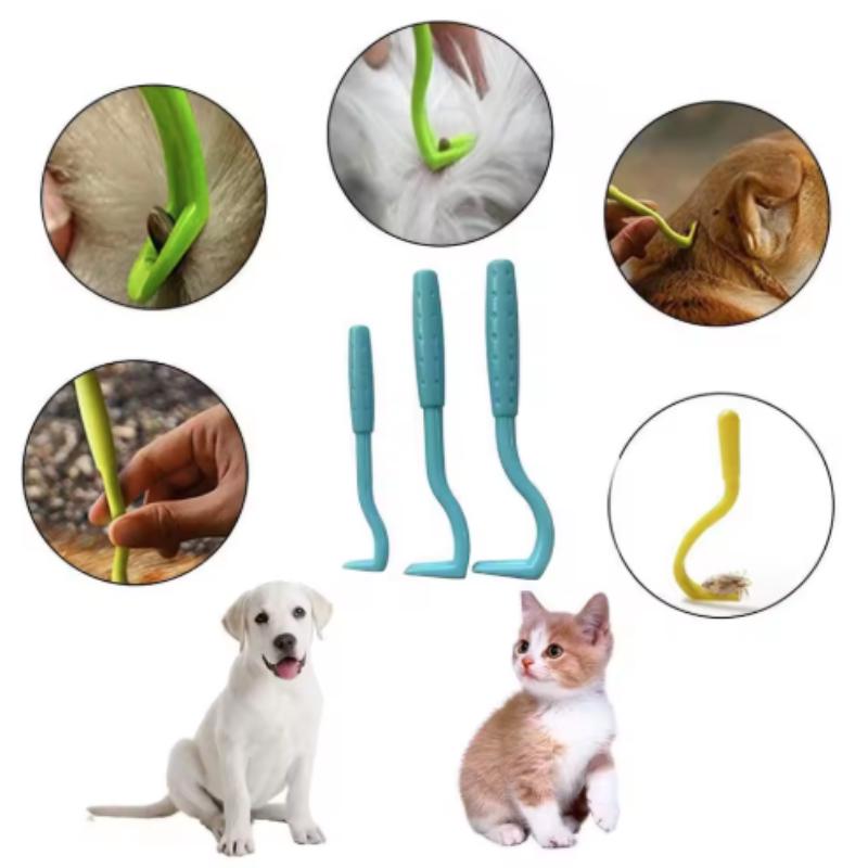 3pcs Flea Removal Tool Hook Louses Pliers Remover Hook Ick Removal Tool Pet Supplies Tick Picker Flea Removal Tool Pet Comb