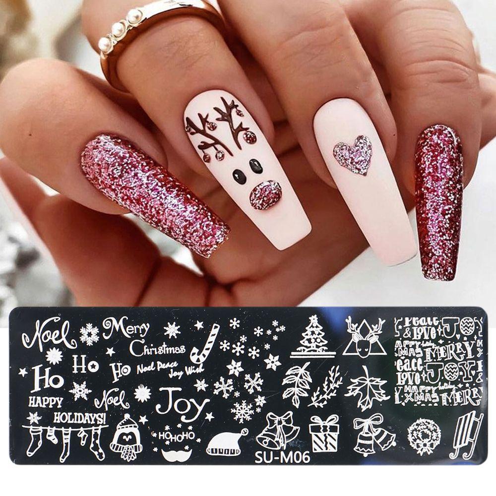 Snowflake Winter Nail Stamping Plate Image Paint Polish Stencil Nail Art  Template Stainless Steel