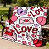1pc Love, Valentine's Day Outdoor Blanket - Soft Flannel Cozy for Travel & Camping - All-Season Warm Bed Cover, Machine Washable yy251229086