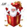 Holiday Glass Decals Santa Gift Box Sticker Christmas Static Window Decal Removable Waterproof Claus Decorations PVC Decal for Doors Windows,