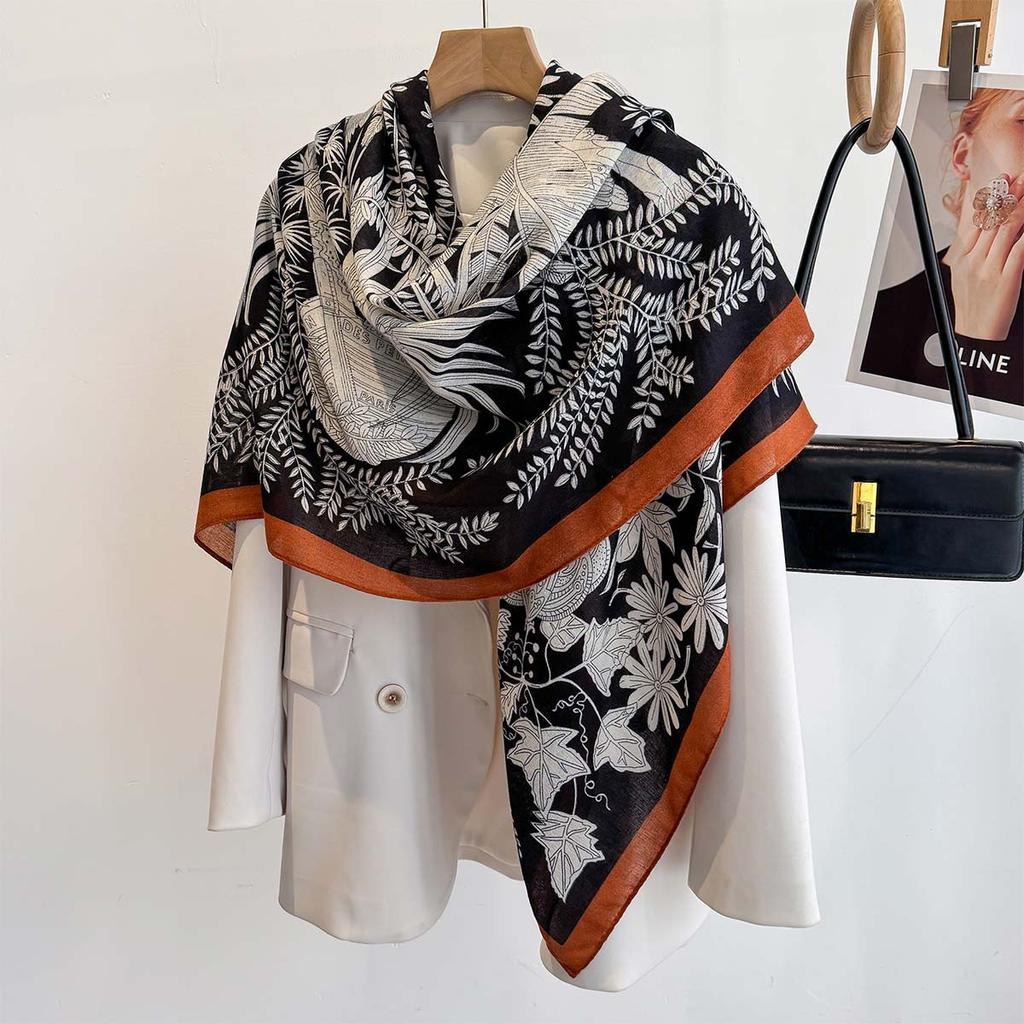 130X130Cm  Luxury Print Satin Silk Square Scarf For Women Summer Sun Protection Shawl Hijab Neckerchief Fashion Wrap Bandana