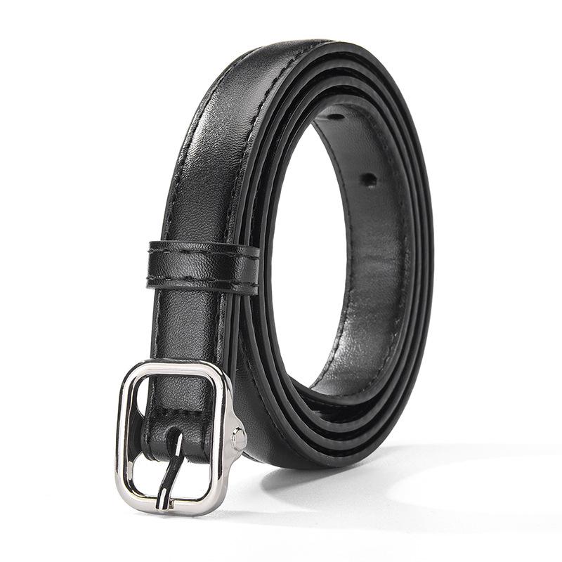 Women's High-End Leather Belt with Alloy Buckle - Versatile, Fashionable, Thin Waist Design