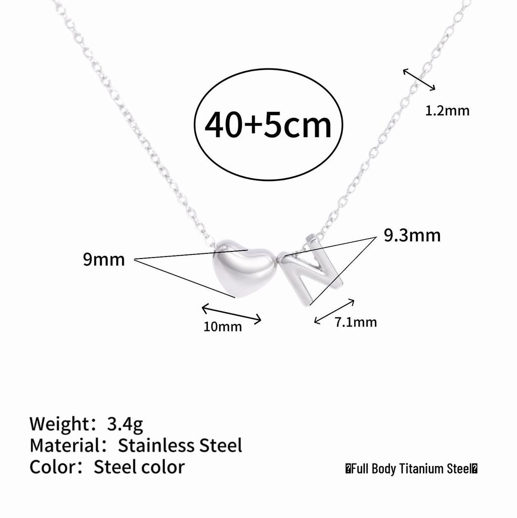 Herz Anhänger Halskette: 18K vergoldeter Edelstahl mit 26 englischen Buchstaben.