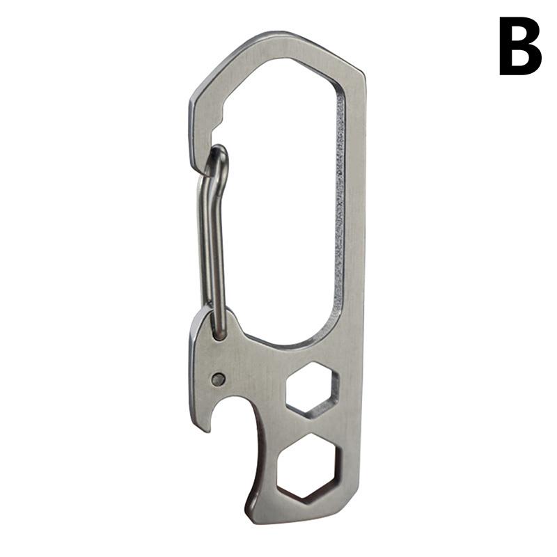1Pc S Type Stainless Steel Carabiner Portable Mini Keychain Hook Anti-Theft Backpack Buckle Outdoor Camping Equipment