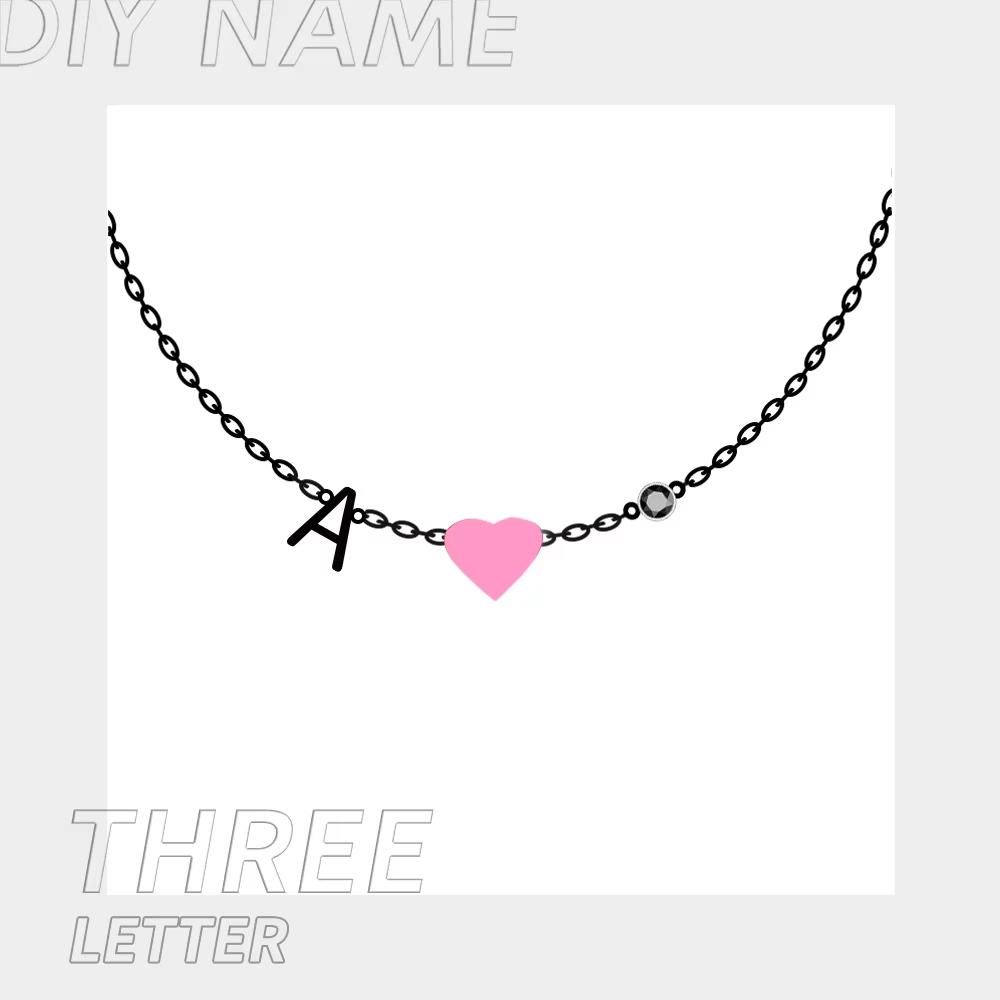 EManco Dropshipping Personalized Jewelry Colorful Rhinestone Necklace Diy Letter Heat Charm Constellations Necklace for Women
