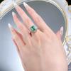 S925 Sterling Silver Simulated Emerald Cut High Carbon Diamond Ring