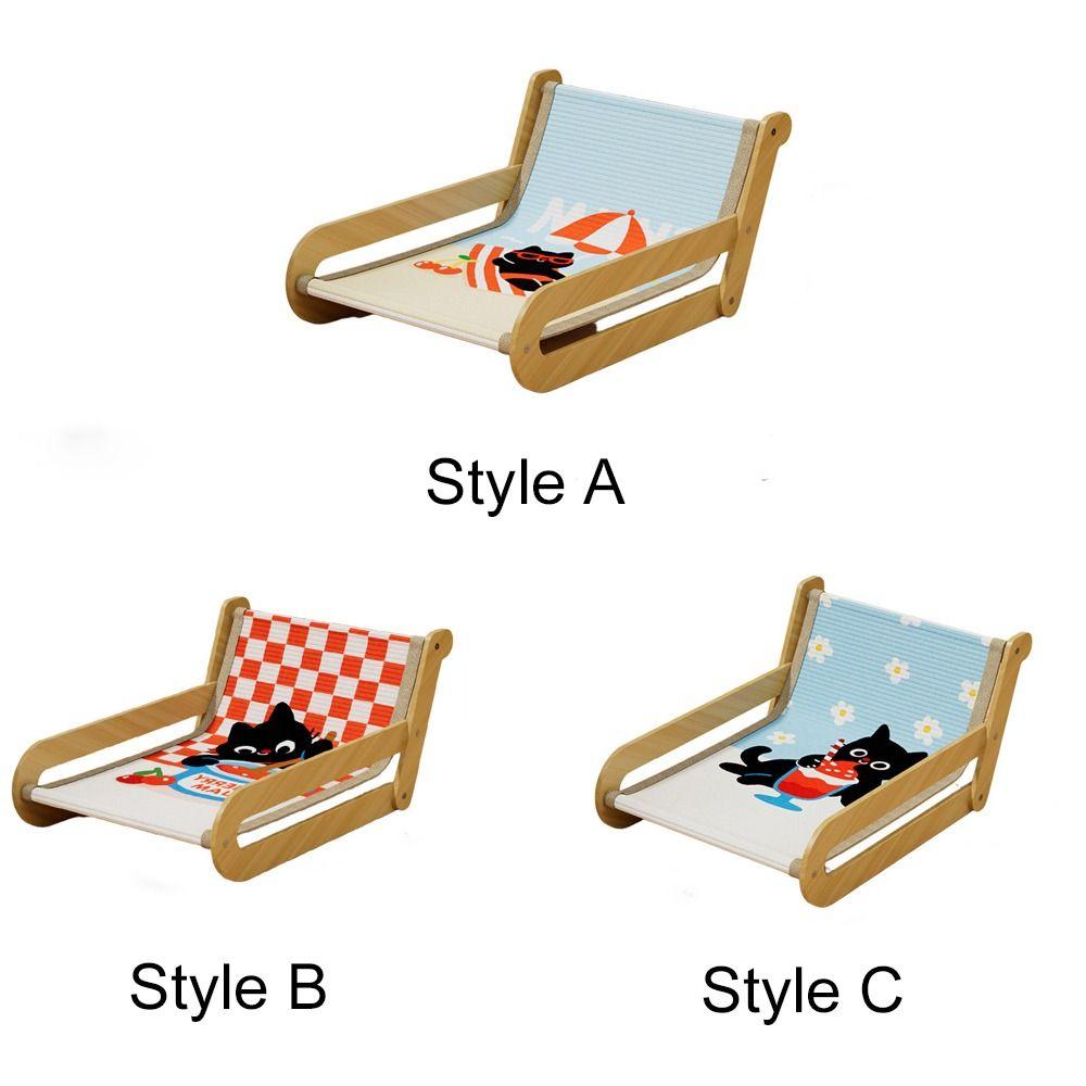 Universal Wooden Pet Sofa Bed Cartoon Removable Cat Rocking Chair Wear-Resistant Dog Bed Chairs Four-Season