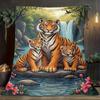 Coperta decorativa accogliente con stampa Tigre Giungla in pile peluche Decorazione Coperta per divano Letto Regalo per la casa Soggiorno Accento