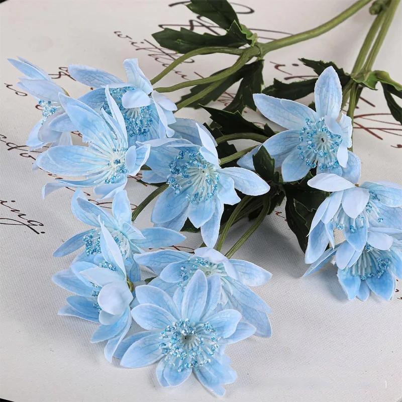 5Pc/lot Artificial Moisturizing Dandelion Real Touch Lotus Flowers for Wedding Decor Bridal Bouquet Home Decoration Party Floral