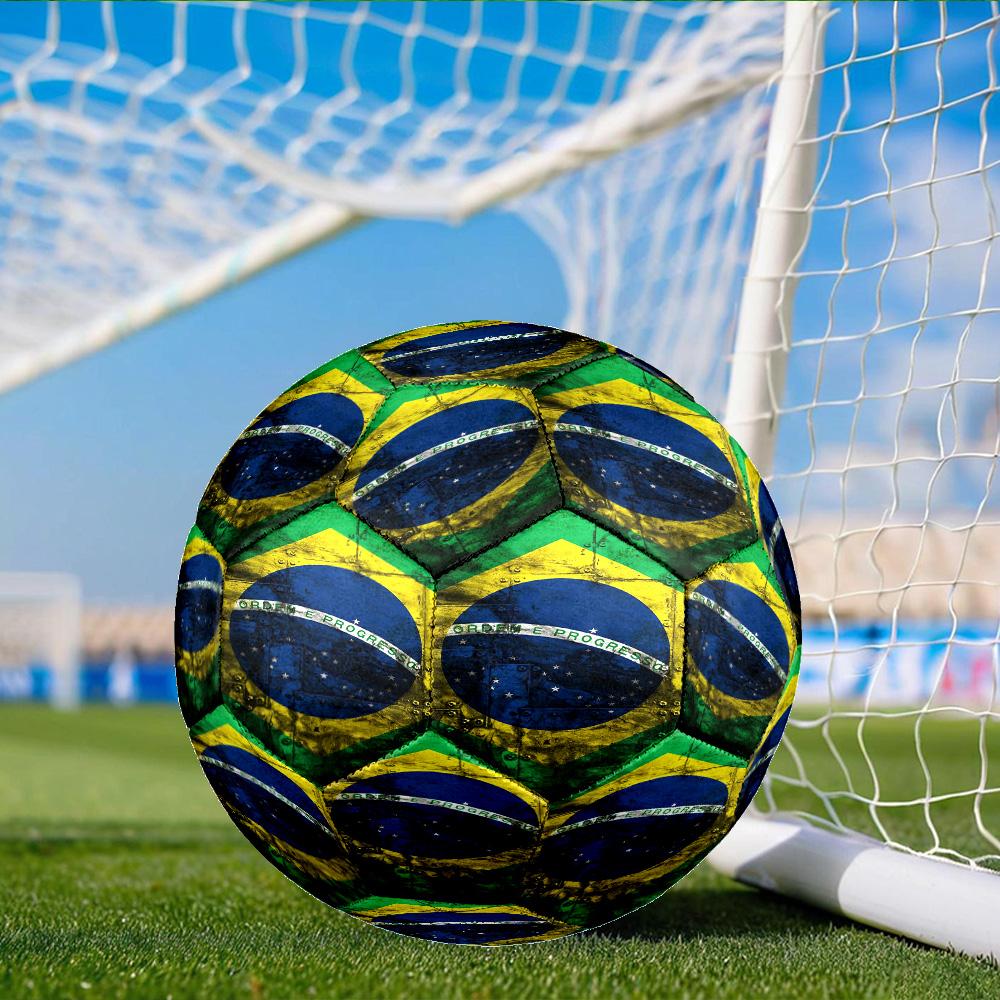 Brazil Artwork Printed Size 5 Soccer Balls, Anti-Slip, Protective Football, Outdoor Sport, a Unique Gift Suitable for him/her, Birthday