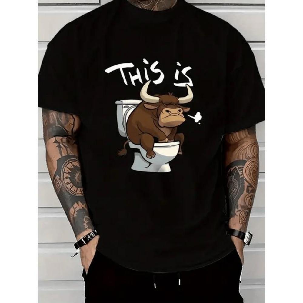 European Sizes F-Caw-F Black T-Shirt for Men - Eye-Catching Design with Bold Gold Text & Playful Orange Rooster Graphic S чёрный