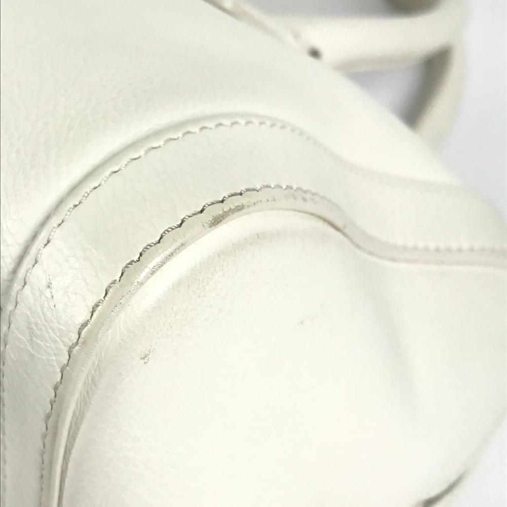 Dior D Logo Tasche Oberer Griff Breite Tasche D Schnalle Handtasche Leder Weiß