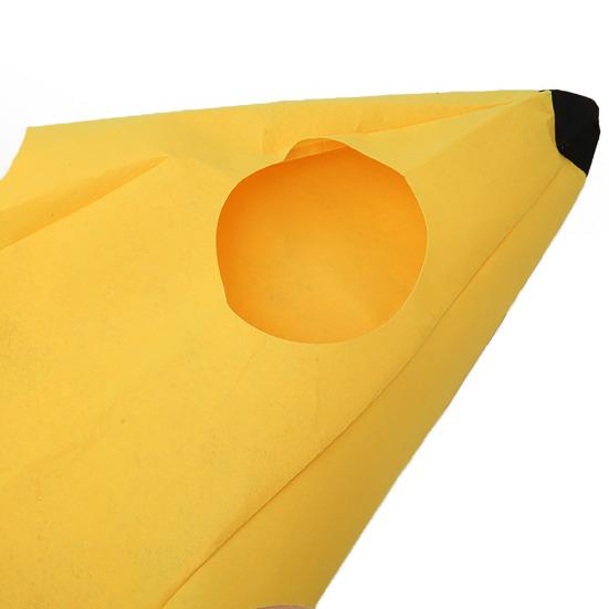 Gelbes Bananenkostüm Kinder Erwachsene Ärmelloser Jumpsuit Bananen-Outfit Weihnachten Halloween Cosplay Ausgefallenes Party-Verkleiden Fruchtkleidung