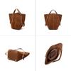 Women's first-layer cowhide leather bucket bag exquisite light luxury niche high-end new shoulder large-capacity handbag