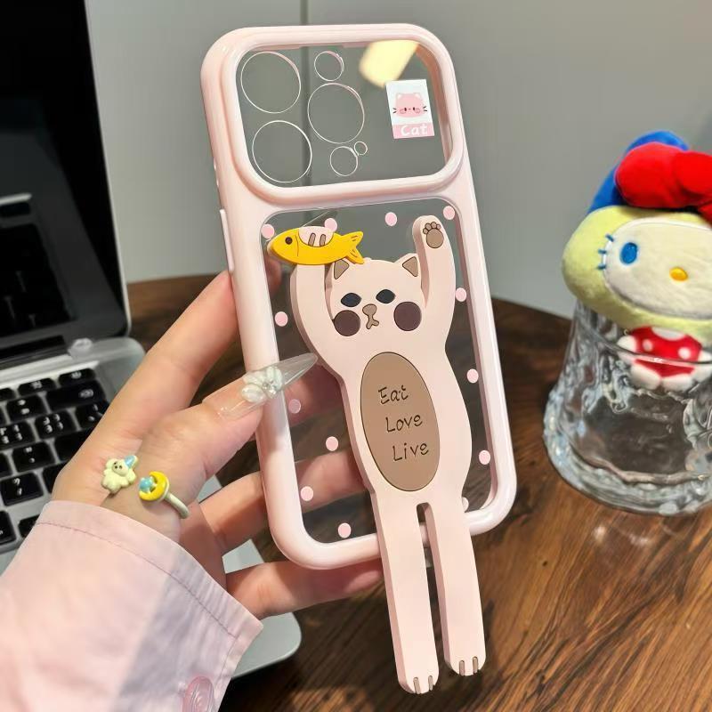 Cute bracket second change apple 11promax mobile phone case suitable for iphone11 transparent case dopamine hard case