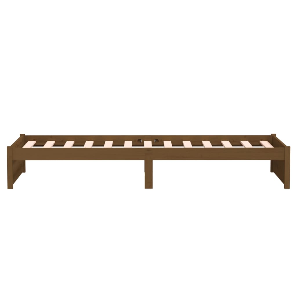Solid Wood Bed Frame without Mattress Honey Brown 75 x 190 cm