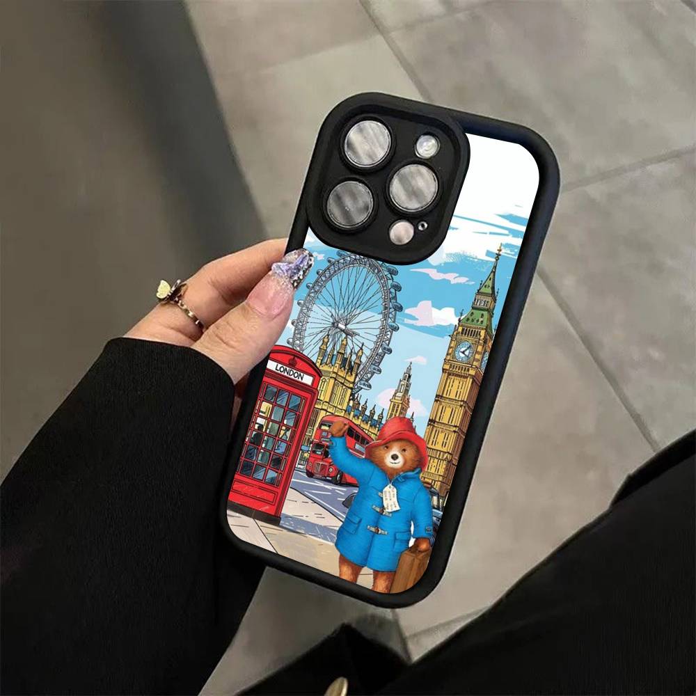 Cute P-Paddington B-BearS Phone Case For Iphone 11 12 13 14 15 16 17 Pro Max Mini Plus Soft TPU Back Cover