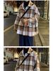 Men's Mid-Length Winter Plaid Wool Coat - Trendy Loose-Fit Windbreaker Jacket