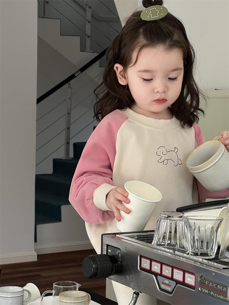 Korean Style Girls' Two-Piece Autumn Sweatshirt & Leggings Set