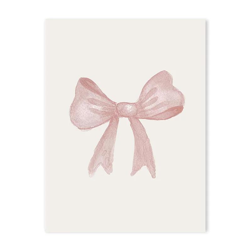 Pink Boho Bow Field Garden Canvas Painting Christian Bible Scripture Art Poster Gallery Wall Girls Bedroom Furniture Wall Art