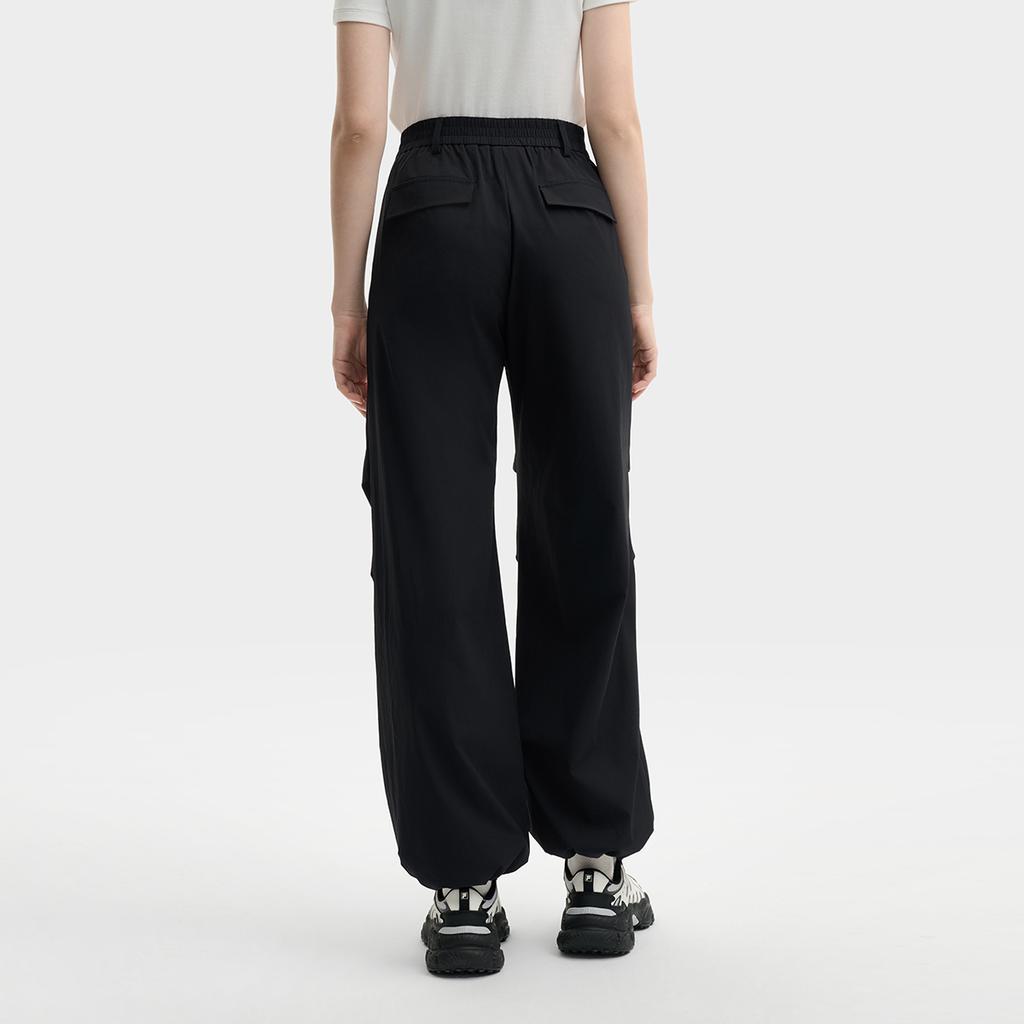 Fila X MAISON KITSUNE Original Outdoor Fashion Stretch Simple Comfortable Woven Wide Leg Casual Pants Women Bottoms Legendary-Blue F11W529803F-NV
