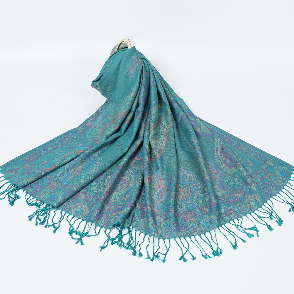 Jacquard cashew fringed shawl new autumn and winter women's headscarf floral extended scarf
