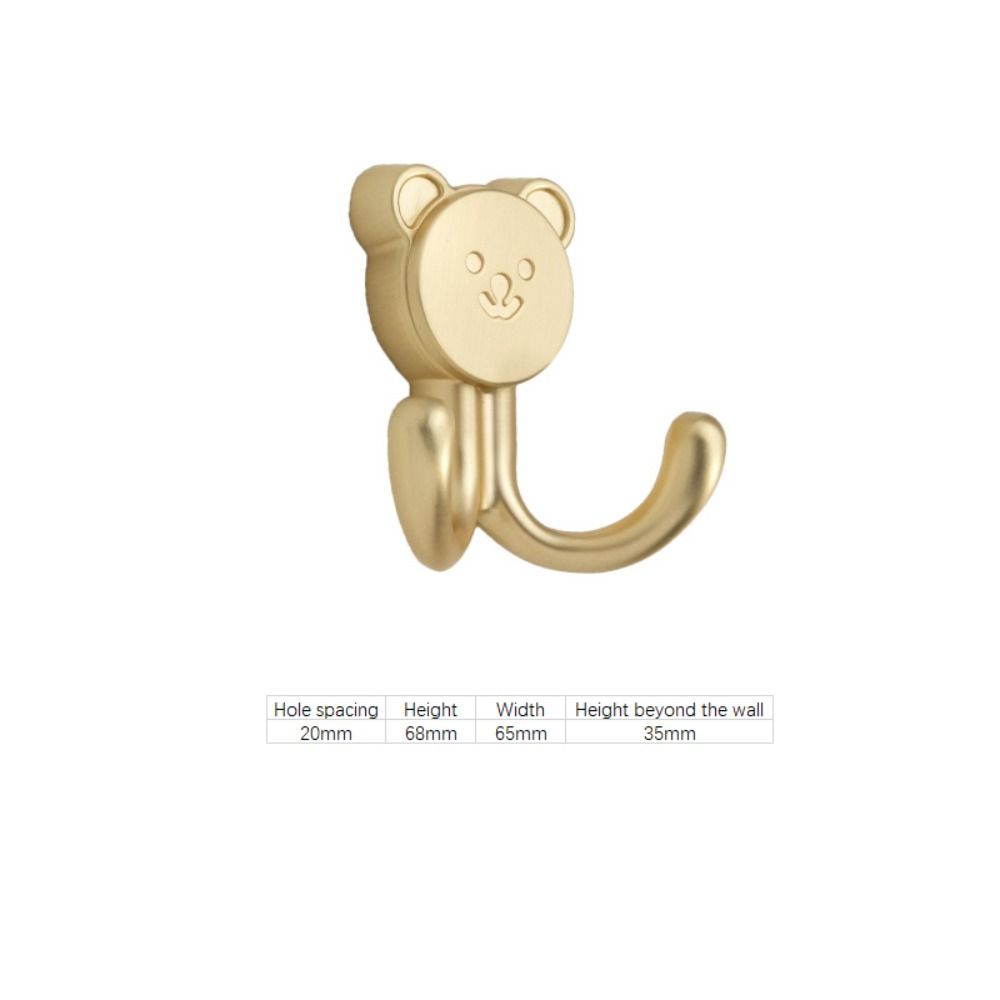 Bear shape Hanging Clothes Hook Rust-proof Strong Bearing Capacity Wall Hanging Hook Wear-resistant Zinc Alloy Wall Coat Rack