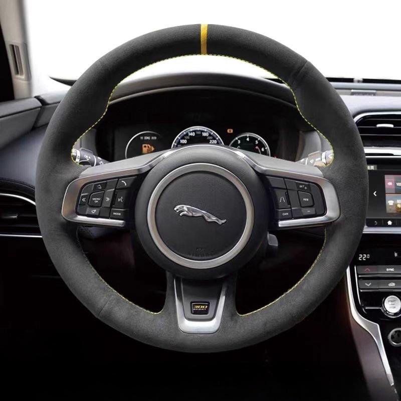 

Для Jaguar XFL XE XJL F-PACE XKR Ручна робота Висока якість Чорно-червона Шкіряна Накладка на Кермо Автомобіля 2