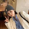 Women's Autumn and Winter Korean Version Ins Trendy Fashion Warm Men Versatile Student P Letter Casual Knitted Cold Hat