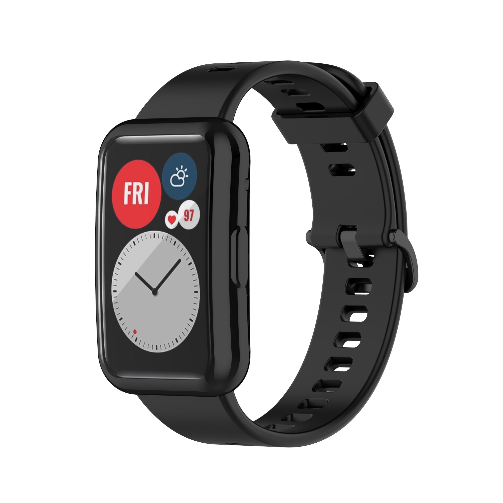 

Case Compatible for HUAWEI Watch FIT Full Cover Case Screen Protector Soft TPU Scratch Resistant All Around Protective F