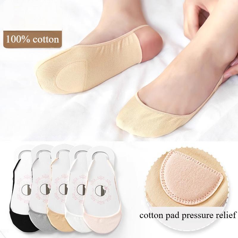 Women's Suspender Boat Socks High Heels Socks Cotton Shallow Summer Thin Forefoot Cotton Pad Socks