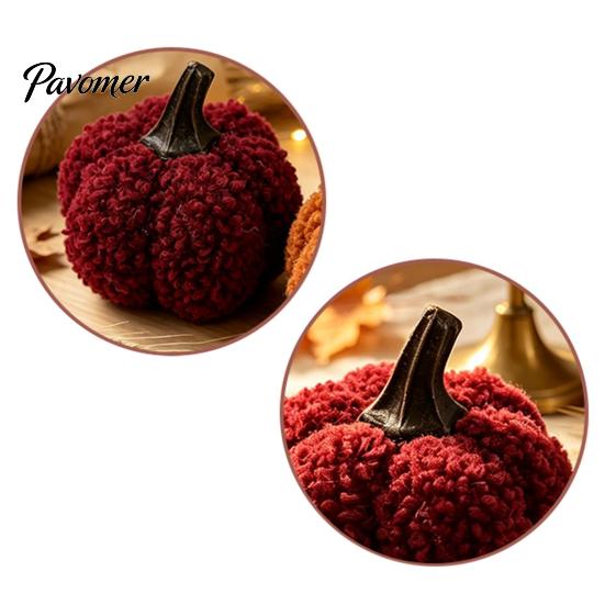 Plush Pumpkin Decor Mini Artificial Decoration, Fall 3D Stuffed Decorative Fabric Pumpkins Ornament for Autumn Halloween Thanksgiving Decoration Teddy