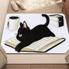 Black-cat Bath Mat Non-slip Entrance Floor Carpet Laundry Room Kitchen Rug Home Decoration Welcome Mat Machine Washable
