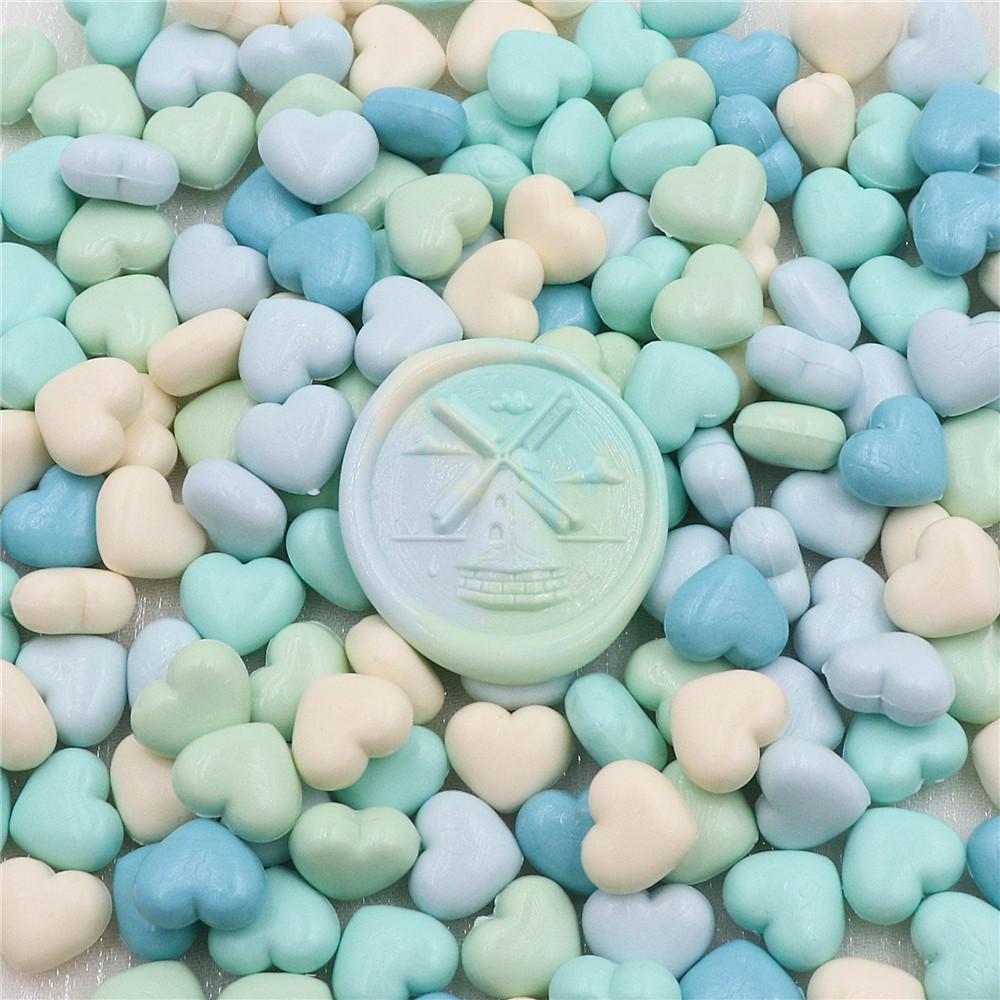 100pcs Fat Love Lacquer Wax Grains Heart-shaped Mixed Color DIY Hand Accounts Envelopes Sealed Wedding Invitation Decoration