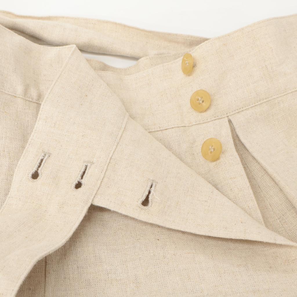 Foufou Light Beige Linen Pleated Long Skirt Skirt 1 Light beigeUsed