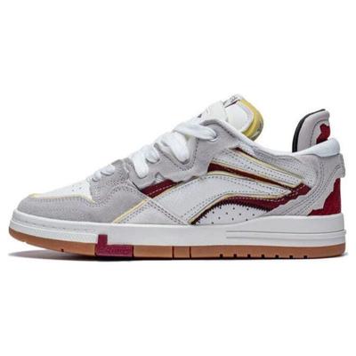 Li Ning We I Pro Trendy Confortáveis Antiderrapantes Tênis de Skate de Cano Baixo Masculino Tênis Cinza Branco AECT033-3